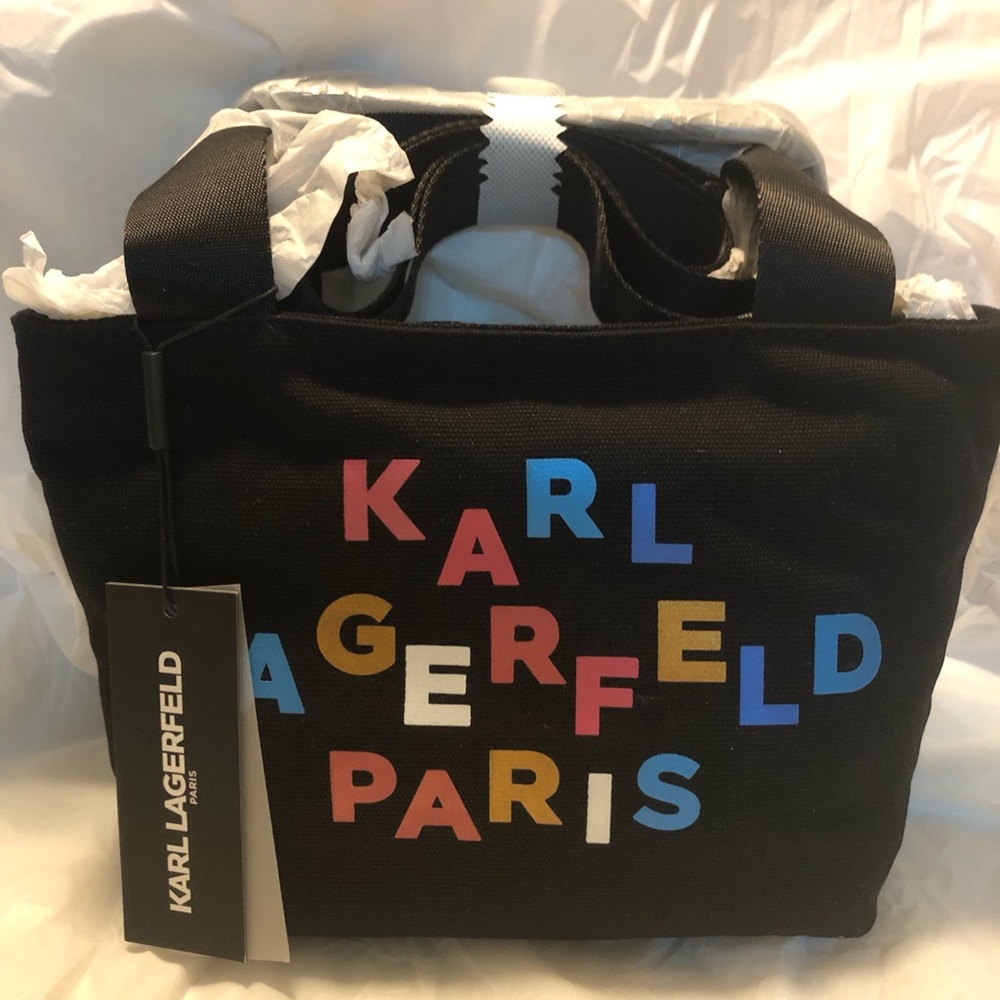 KARL LAGERFELD MULTI KRISTEN CANVAS PARIS CROSSBODY